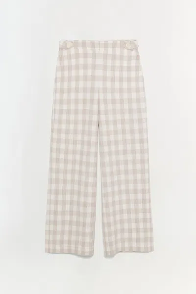 Simkhai Women's Kennedy Cropped Pant In Sand Gingham