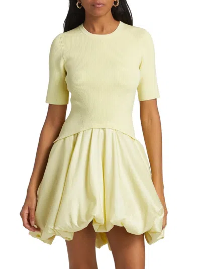 Simkhai Women's Kenny Bubble-hem Minidress In Yellow