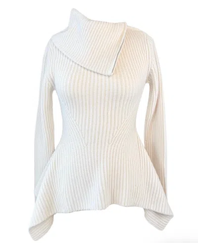 Simkhai Keyara Foldover-collar Jumper In White