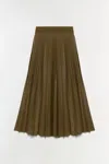 Simkhai Women's Kezia Vegan Leather Midi Skirt In Alligator In Green