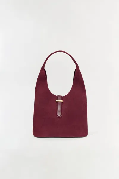 Simkhai Women's Khai Suede Hobo Bag In Cranberry In Red