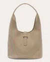 Simkhai Khai Suede Curved-handle Shoulder Bag In Neutral