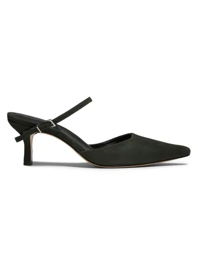 Simkhai Women's Kieran Mini-buckle 65mm Suede Mules In Black