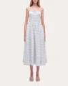 Simkhai Kittiya Check A-line Midi Dress In Blue