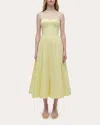 Simkhai Kittiya Cotton Midi Dress In Buttercream In Yellow