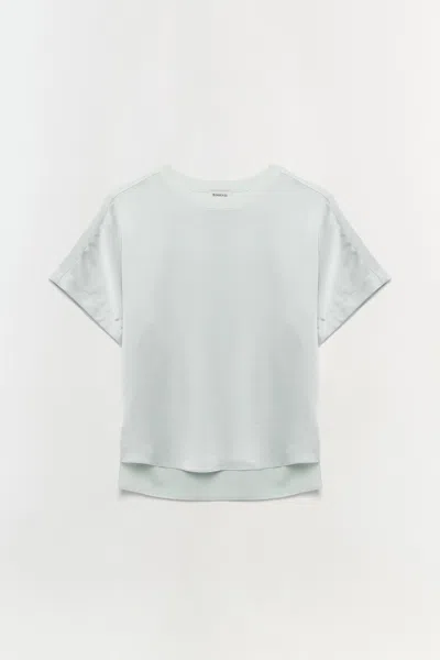 Simkhai Women's Knitted Addy Satin T-shirt In Powder Blue