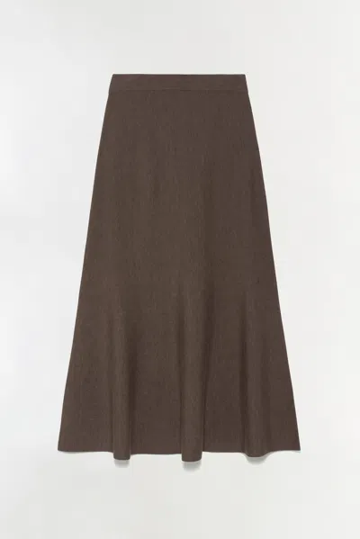 Simkhai Women's Knitted Atwood Merino Wool Trumpet Skirt In Birch Melange In Brown
