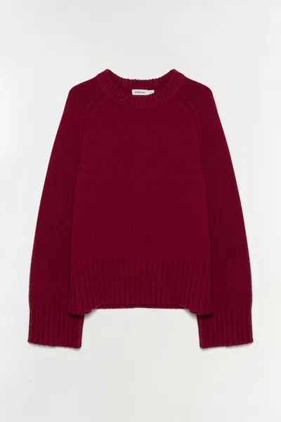 Simkhai Women's Knitted Curtis Cashmere Crewneck In Cranberry In Red