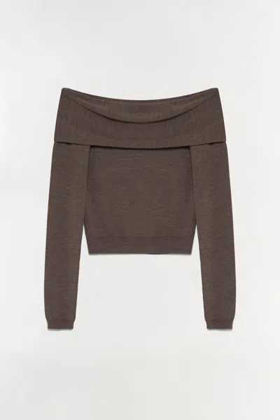 Simkhai Women's Knitted Delphia Off-shoulder Merino Wool Sweater In Birch Melange In Black