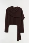 Simkhai Women's Knitted Elson Wool Cashmere Scarf Sweater In Chocolate In Brown