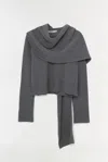 Simkhai Women's Knitted Elson Wool Cashmere Scarf Sweater In Heather Grey In Gray