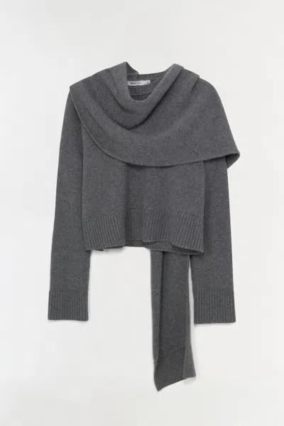 Simkhai Women's Knitted Elson Wool Cashmere Scarf Sweater In Heather Grey In Gray