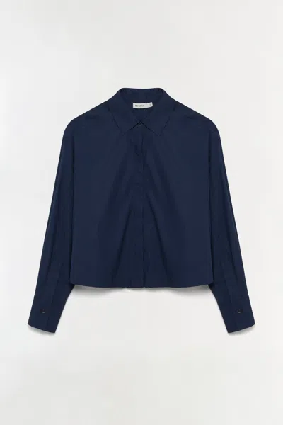 Simkhai Women's Knitted Kacey Cotton Lace Shirt In Midnight In Blue