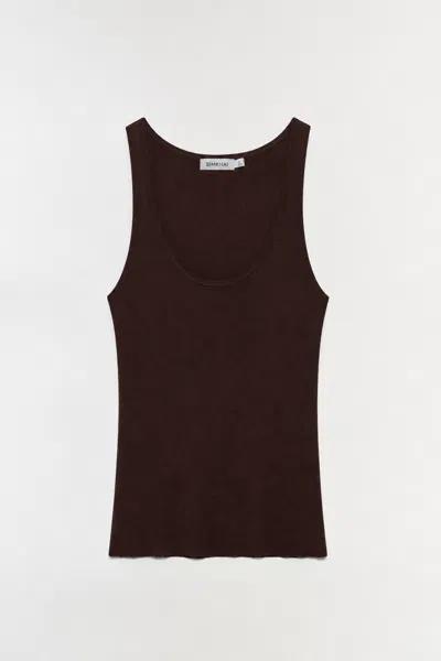 Simkhai Women's Knitted Kioni Silk Cashmere Tank Top In Chocolate In Brown