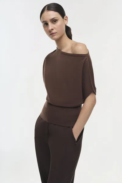 Simkhai Women's Knitted Marie Top In Chocolate In Brown