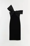 Simkhai Women's Knitted Mia Off Shoulder Midi Dress In Black In Black