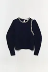 Simkhai Women's Knitted Monroe Pullover In Midnight In Blue