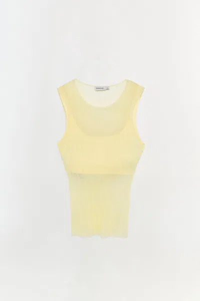 Simkhai Women's Knitted Oakley Plisse Tank Top In Buttercream