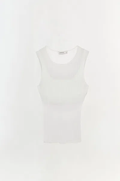 Simkhai Women's Knitted Oakley Plisse Tank Top In White