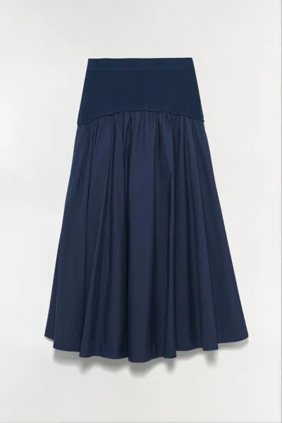 Simkhai Women's Knitted Ovie Cotton Skirt In Midnight In Blue