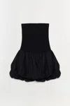 Simkhai Pollie Strapless Stretch Recycled-knit And Linen-blend Mini Dress In Black