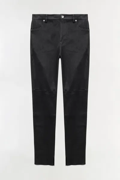 Simkhai Women's Knitted Rae Leather High Rise Skinny Pant In Black