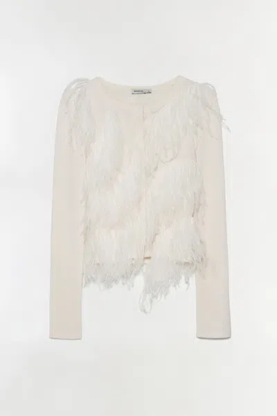 Simkhai Women's Knitted Rielle Feather Cardigan In Ivory In White