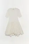 Simkhai Kenz Knit Ruffle Mini Dress In Ivory
