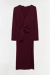 Simkhai Skyla Cashmere-blend Wrap Dress In Burgundy