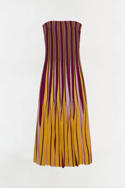 Simkhai Soleil Striped Strapless Midi Dress In Multi