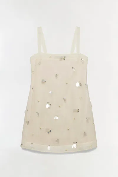Simkhai Women's Knitted Sumi Embellished Organza Mini Dress In Yolk In Neutral