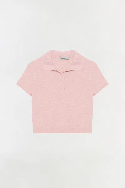 Simkhai Women's Knitted Twila Cashmere Polo Shirt In Bubblegum In Pink