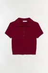 Simkhai Womens Cranberry Twila Short-sleeve Cashmere Polo Jumper In Red