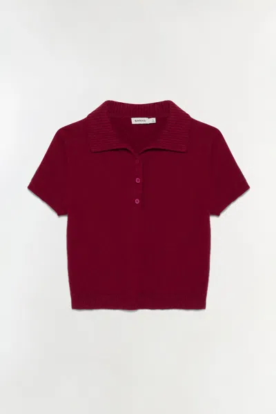 Simkhai Women's Knitted Twila Cashmere Polo Shirt In Cranberry In Red