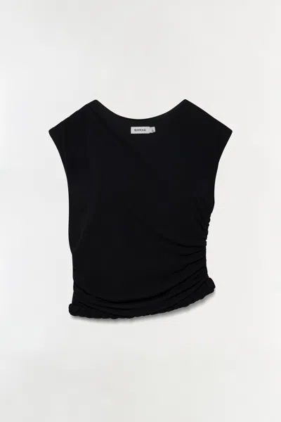 Simkhai Women's Knitted Valen Draped Jersey Top In Black