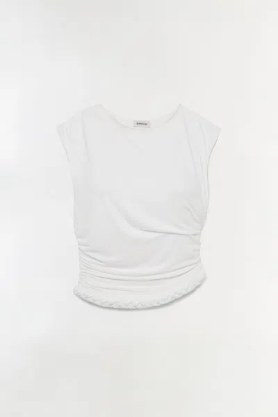 Simkhai Women's Knitted Valen Draped Jersey Top In Ivory In White