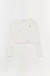 Simkhai Women's Knitted Zadie Embellished Cropped Cardigan In Ivory