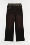 Simkhai Women's Kove Double Waistband Denim Pants In Terranea In Brown