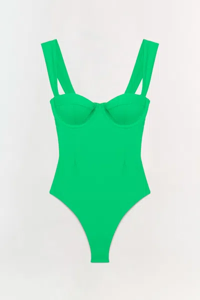 Simkhai Women's Kyle Bustier One Piece Swimsuit In Parakeet In Green