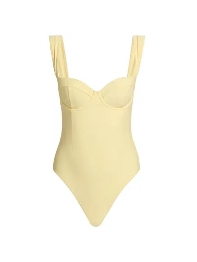 Simkhai Women's Kyle Bustier One-piece Swimsuit In Buttercream