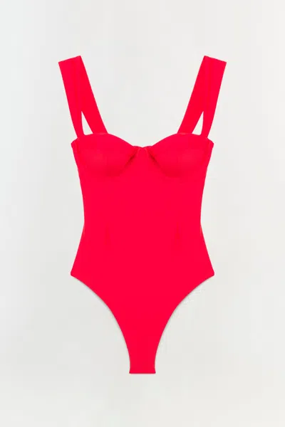 Simkhai Women's Kyle One Piece Swimsuit In Fiery Red