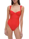 Simkhai Kyle Bustier One-piece Swimsuit In Red