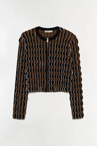 Simkhai Women's Kylie Compact Knit Cardigan In Dark Ochre Multi