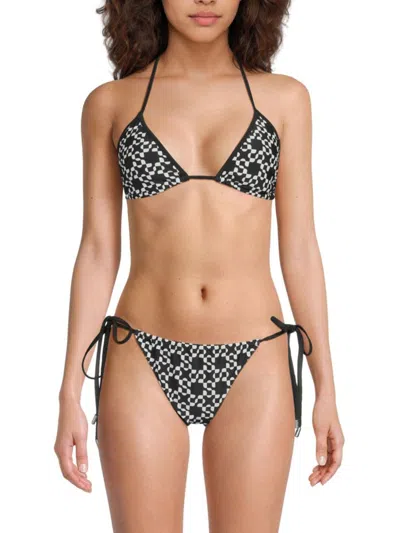 SIMKHAI WOMEN'S KYRAN PRINTED TRIANGLE BIKINI TOP