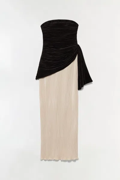 Simkhai Women's Laia Plisse Bustier Gown In Black/multi