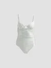 Simkhai Laine Ruched One Piece Swimsuit In White