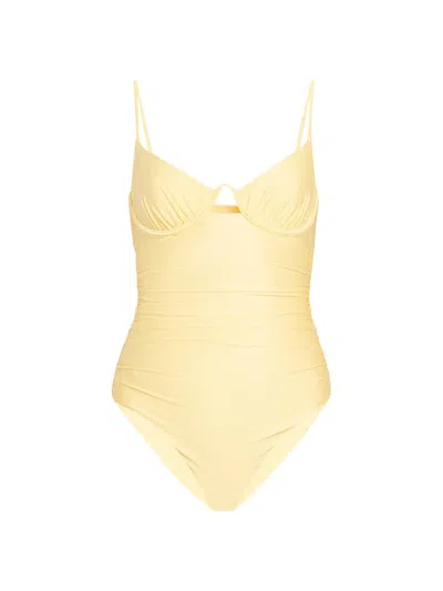 Simkhai Women's Laine Ruched Underwire One-piece In Yellow