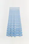 Simkhai Women's Larken Knit Midi Skirt In Blue Hydrangea Multi