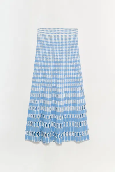 Simkhai Women's Larken Knit Midi Skirt In Blue Hydrangea Multi