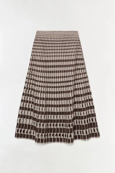 Simkhai Women's Larken Knit Midi Skirt In Chocolate Multi